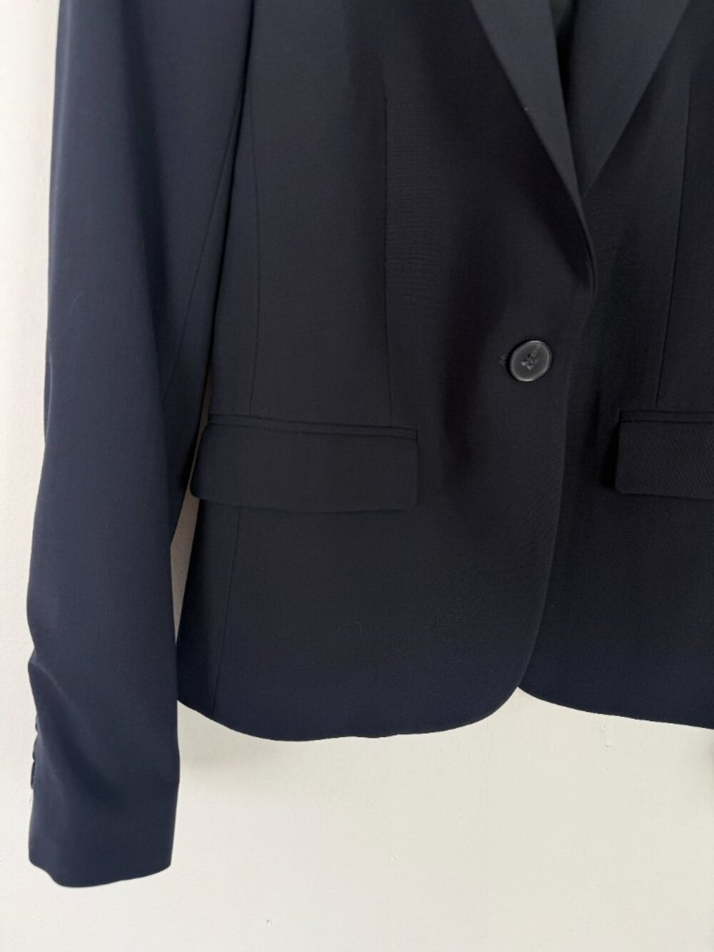 Theory Gabe B2 Urban Blazer Jacket Wool Blend One Button Black Size 00 EUC - Picture 4 of 14
